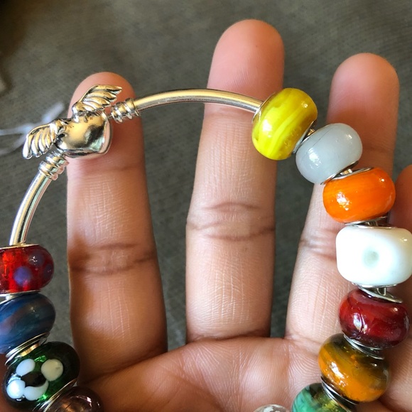 NWOT PANDORA LIMITED EDITION Angle Heart Wings W/ 15 Charms - Picture 4 of 12